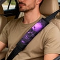 thumbnail image 5 of Xixirimido Car Seat Cover Set of 5 Pieces Front Seat Covers with Matching Seat Belt and Center Console Covers PU Leather Fits Most Vehicles, Purple Skull, 5 of 8