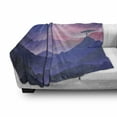 thumbnail image 2 of Night Soft Flannel Fleece Blanket, Tree on Mountain Valley Under Starry Sky Serene Full Moon Landscape Scene, Cozy Plush for Indoor and Outdoor Use, 50" x 70", Blue Violet and Pink, by Ambesonne, 2 of 5