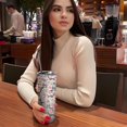 thumbnail image 5 of Cute Cat with Flower Tumbler with Handle and Straw, 20oz Stainless Steel Insulated Cup with Lid and Straw, Travel Mug Water Bottle, Gifts for Women, 5 of 5