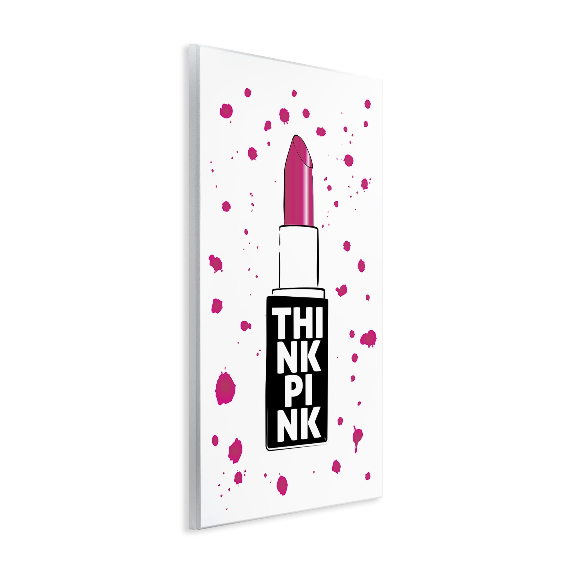 Stupell Industries Think Pink Lipstick Wall Plaque Art, design by Martina Pavlova