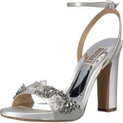 Badgley Mischka Women's Alexa Heeled Sandal 9 White Satin