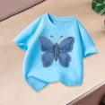 thumbnail image 4 of BLTIBY Girls Boys Short Sleeve T Shirts Summer Tops Crewneck Cute Graphic Pullover Tees Fashion Casual Blue 2 2-4 Years, 4 of 6