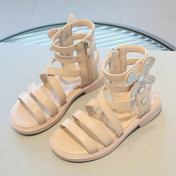 Girls Sandals,Girls Sandals Summer Children's Rhinestone Roman Sandals Soft Sole Fashionable Princess Shoes ,Toddler Girl Sandals/Toddler Boy Sandals(Color:Pink,Size:9.5)