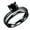Black Black-Silver, variant on Envy Wedding Ring Set by Ginger Lyne Sterling Silver Engagement Ring and Band for Women