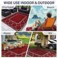 thumbnail image 6 of DEORAB Outdoor Rugs Waterproof Plastic Straw Mat 5'x8' Reversible for RV Patio Deck Beach Red & Grey, 6 of 8