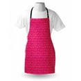 thumbnail image 4 of Cactus Print Apron, Outline Drawing of Hearts and Pots Drawn by Hand Valentine's Day Theme, Unisex Kitchen Bib with Adjustable Neck for Cooking Gardening, Adult Size, Magenta and White, by Ambesonne, 4 of 4