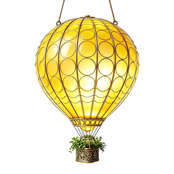 Cyan Solar Balloon Lantern - Waterproof Hanging Ornament for Yard and Lawn