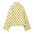 thumbnail image 4 of Sewkxo Colorful world Womens Polka Dot Jacket Drawstring Hem Button Front Cropped Lightweight Jacket Relaxed fit Coat with Pockets,Yellow L, 4 of 6