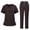 Coffee-A#60706VV, variant on Women's Jogger Scrub Set 2 Piece Nurse Uniform Jogger Suit Stretch Top & Pants Solid Color Nurses Working Uniforms with Pocket Dark Purple XL