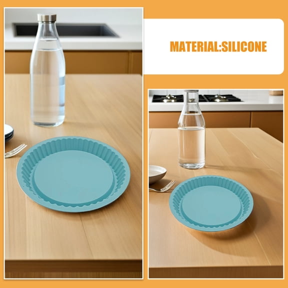 ELAYARD Sky- Round Silicone Baking Pan, Non-Stick Easy Release Pie and Flan Tray for Baking