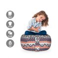 thumbnail image 2 of Aztec Storage Toy Bag Chair, Cultural Design of Horizontal Zigzags and Lines, Stuffed Animal Organizer Washable Bag, Large Size, Salmon Night Blue Tan, by Ambesonne, 2 of 3