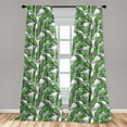 thumbnail image 5 of Ambesonne Boho Curtains, Banana Leaves Design, Pair of 28"x95", Pale Grey Hunter Green, 5 of 5