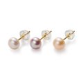 thumbnail image 5 of Pendientes de botón de plata s925 Love Lodge, pendientes de botón de perla fresca de estilo coreano para mujer, perforación de oreja simple, pequeños y delicados G3079, 5 of 5