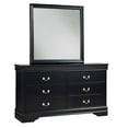 thumbnail image 2 of Classic Louis Philippe Style Bedroom 4pc Set Cal-King Bed Nightstand Dresser Mirror Traditional Black Finish Furniture, 2 of 7