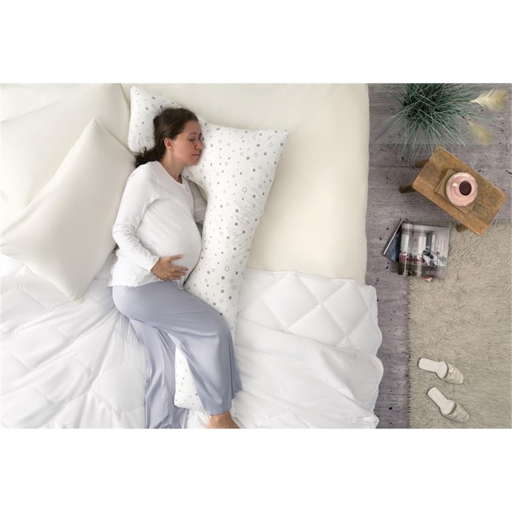 Yatas Bedding Pregnant Sleep 33" x 53" Fabric Pillow Pillow in White