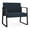 Midnight Sky, variant on Waterfall Reception Waiting Sled Base Bariatic Chair / Black Steel / Light Gray