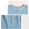 thumbnail image 6 of Riecok Newborn Girl Bodysuits Short Sleeve Button dowm Cotton Rompers Solid Breathable Comfortable Summer Outfits Blue 66, 6 of 6