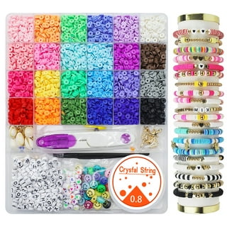 FGY 5540PCS Clay Beads Kit 24 Colors 6mm, DIY Bead Bracelet Kit