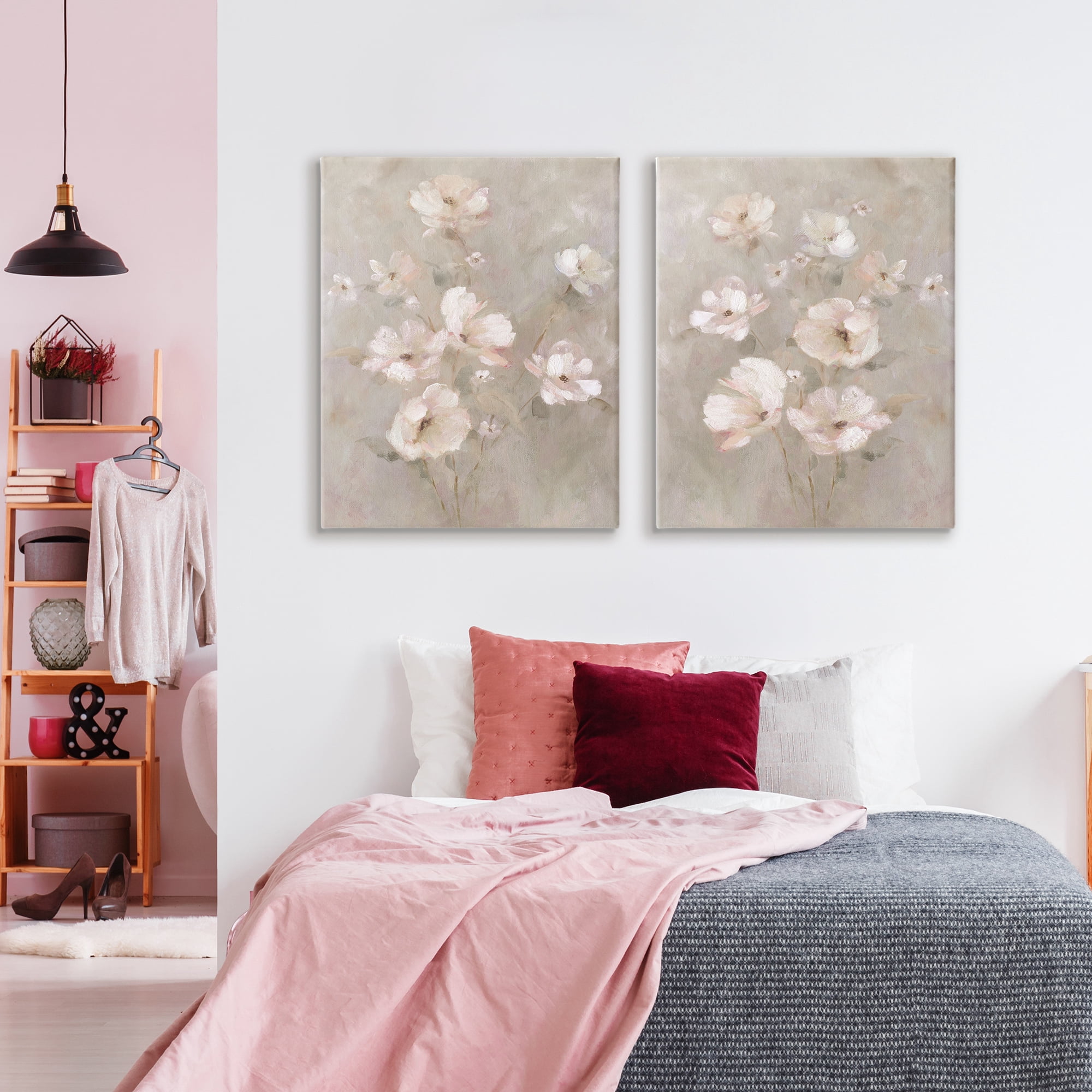 Stupell Industries Arranged Blush Blossoms 2 Piece Canvas Wall Art Set, design by Carol Robinson