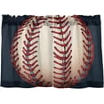 thumbnail image 2 of Baseball Red Stripe Half Window Tier Curtains 24 Inch Blackout Thermal Insulating Kitchen Linen Tier Curtains for Kitchen, Bathroom, Cafe Home Decor, 2 of 7