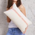 thumbnail image 4 of PILLOWPIA Linus Striped Cotton Pillow Cover, Persimmon, 12''x 20'', Decorative Throw Pillow Case, 4 of 8