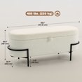 thumbnail image 3 of HOMCOM Banc Ottoman de Rangement, Repose-Pieds avec Couvercle Relevable, Blanc Crème, 3 of 10