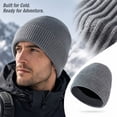 thumbnail image 2 of Voska Unisex Thick Fleece Lined Outdoor Cycling Beanie Hat Warm Acrylic Stretch Skull Cap Winter Fall Casual Gift for Women Men Light Gray One Size, 2 of 5
