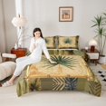 thumbnail image 4 of Feelyou Summer Leaf Plant Full Size Comforter Sets, Jungle Botanical Bedding Comforter Set, Rustic Farmhouse Plant Reversible Bedding Sets, Breathable Home Decor, 3-Piece, 4 of 8