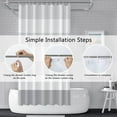 thumbnail image 5 of White Boho Stall 36x72 inches Shower Curtain Set for Bathroom Grey Stripe Lines Bathtub RV Room Partition Decoration Waterproof Fabric Shower Curtains with Hooks, 5 of 6