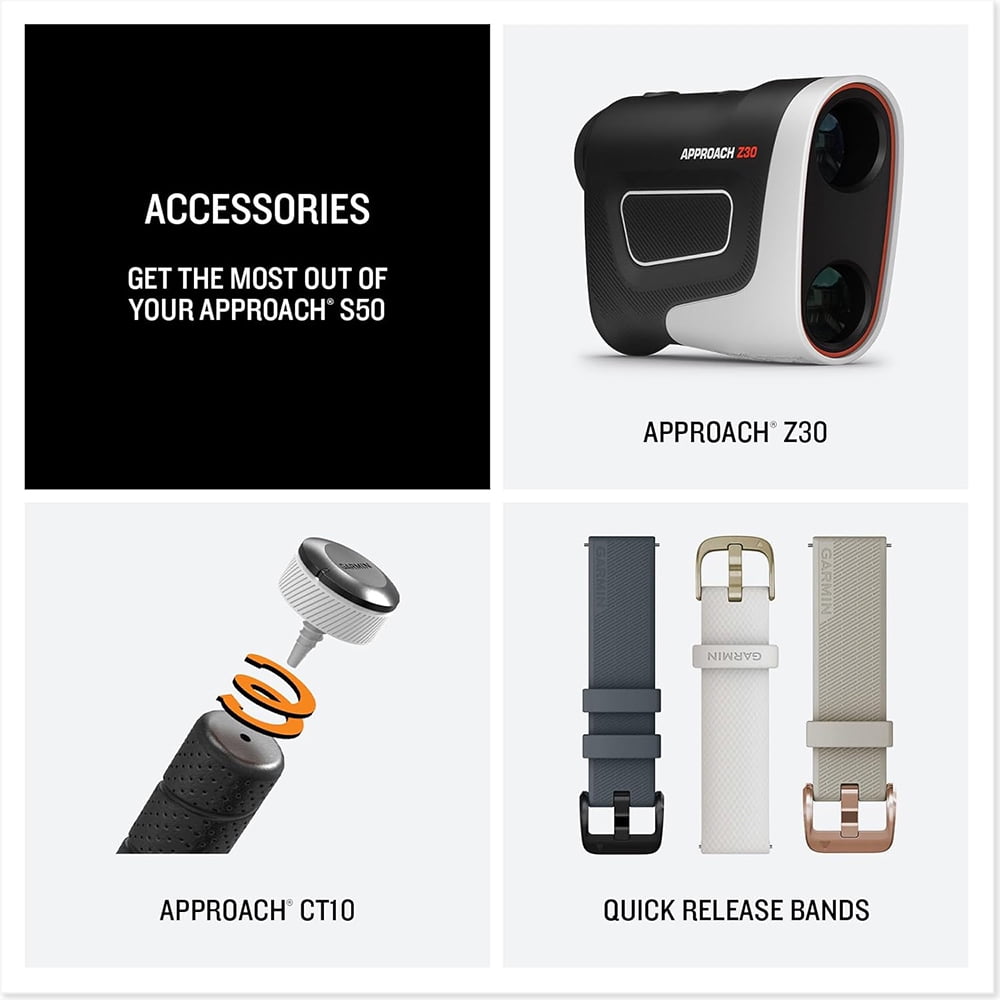 Garmin 010-03010-01 Approach S50, Advanced Golf GPS Smartwatch, AMOLED Display, On-Course Features Bundle with 2 YR CPS Enhanced Protection Pack