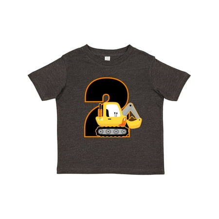 

Inktastic 2nd Birthday Construction Digger Truck Gift Toddler Boy Girl T-Shirt