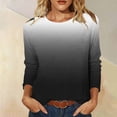 thumbnail image 2 of Staron Women Vintage Printed Sweaters Round Neck Long Sleeve Casual Soft Lightweight Fall Pullover Tops Black 5XL, 2 of 7