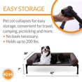 thumbnail image 3 of K&H Pet Products Original Bolster Pet Cot Elevated Dog Bed for Large Dogs Chocolate/Black Mesh Large 42 X 30 X 7 Inches, 3 of 10