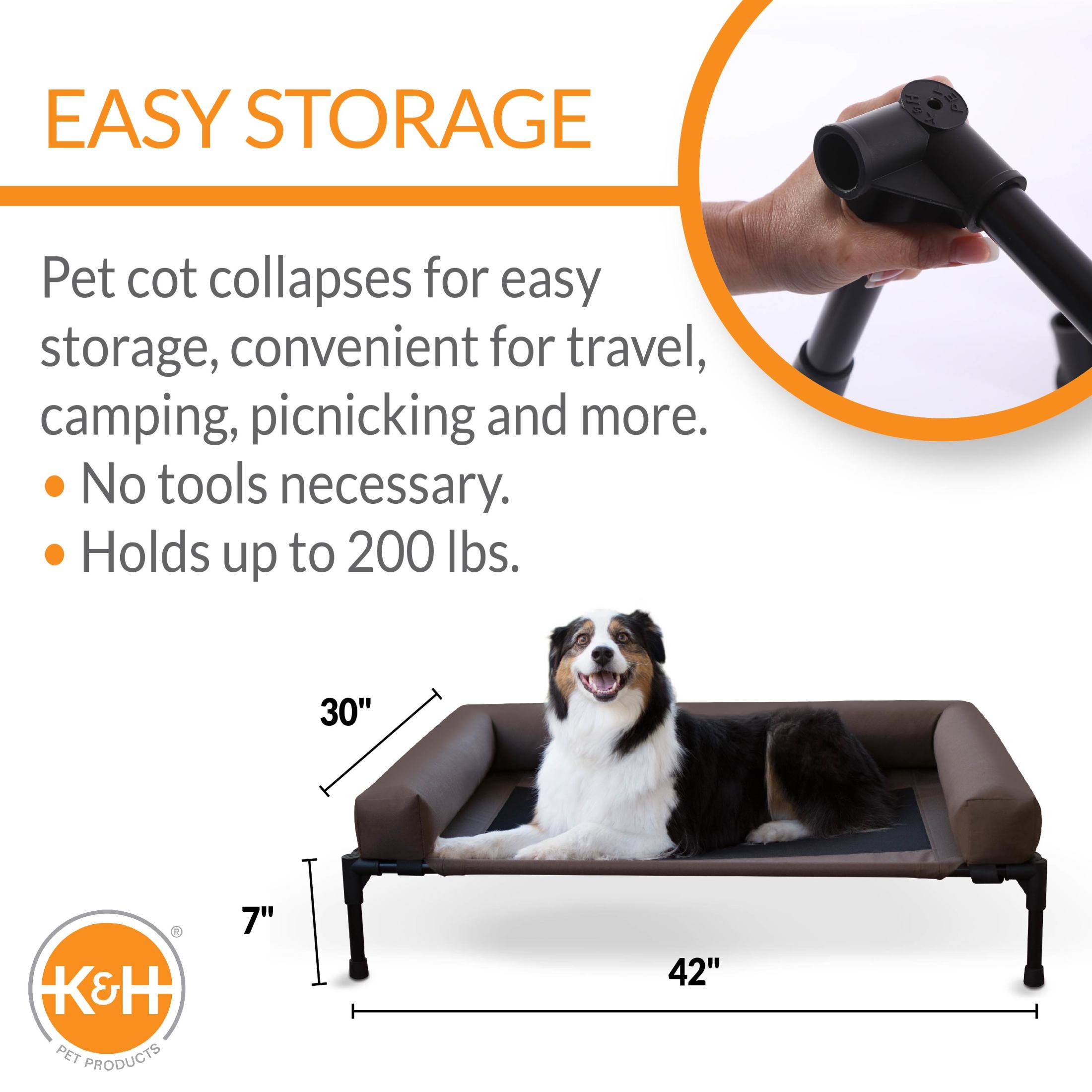 K&H Pet Products Original Bolster Pet Cot, Large photo 2