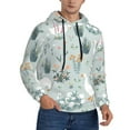 thumbnail image 2 of Salouo Goose and Doodle Flowers Pattern Men's Fall Hoodie Sweatshirt,Sport Hoodie with Pockets for Men Pullover Casual Hooded Sweatshirt-Small, 2 of 7