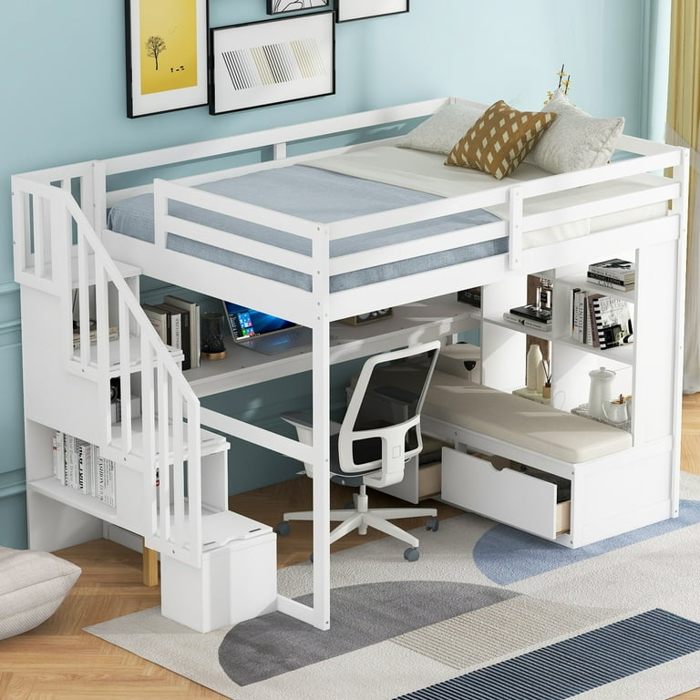 Desk Used Bunk Beds With Stairs Full Size Metal Loft Bed With