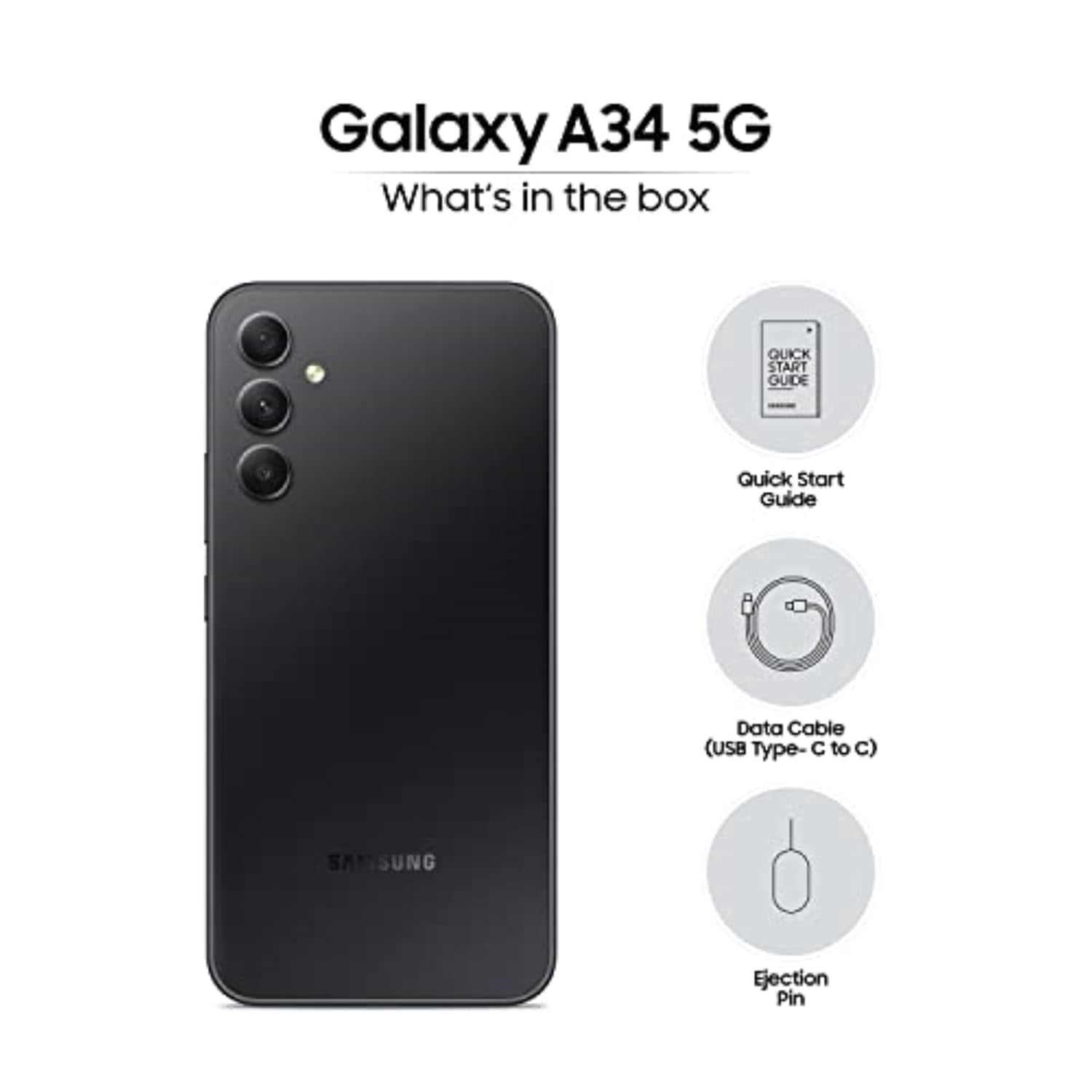 Open Box Samsung Galaxy A34 5G 128GB Dual SIM GSM Unlocked Android Smartphone