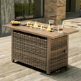 thumbnail image 6 of Nuu Garden 43'' Propane Gas Fire Pit Rattan Outdoor Fire Pit Table 50,000 BTU Smokeless Gas Fire Pit, All-Metal Frame Patio Fire Pit Table, Brown, 6 of 10