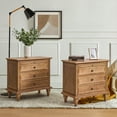 thumbnail image 6 of Tina's Home Farmhouse Acorn Soild wood End Tables Set of 2 with Charging Station, 3 Drawer Side Table with Pull-Out Tray for Living Room, Small Spaces, 6 of 7