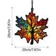 thumbnail image 3 of Maple Leaf Suncatcher - Stained Glass Window Hanging with Glitter Details, Fall Ornaments for Thanksgiving Decor, Autumn Leaf Window Wall Decorations, 3 of 6