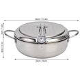 thumbnail image 2 of Deep Fryer Pan 304 Stainless Steel Frying Pot Temperature Controllable Mini Cooking Fryer Tempura Frying Pot Japanese Style Fryer with Thermometer,Lid and Oil Drip Rack for Kitchen [24cm-Silvery], 2 of 9