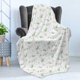 thumbnail image 4 of Agave Soft Flannel Fleece Blanket, Repetitive Cow Skull Head and Aloe Plants Motifs Print on Plain Backdrop, Cozy Plush for Indoor and Outdoor Use, 50" x 70", White and Pale Eggshell, by Ambesonne, 4 of 5