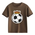 thumbnail image 4 of SGFCWSX Teens T Shirts Crew Neck Short Sleeve Soccer Print Casual Sports Tees for Boys Brown Size 12-13, 4 of 7