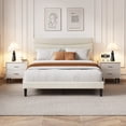 thumbnail image 3 of Modern Upholstered Platform Bed Frame with Headboard, Ergonomic Design, Strong Wood Slats, 6.3" Underbed Storage, Noise-Free, No Box Spring Required, Simple Assembly – Bedroom, Dorm, Guest Room, 3 of 10