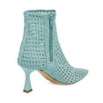 thumbnail image 4 of XYD Women Pointed Toe Braided Ankle Boots Woven Mid Heels Zip-up Elegant Booties Shoes Size 9.5 Pale Turquoise, 4 of 4