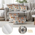 thumbnail image 5 of Outdoor Pillow Covers 16x16 Set of 2, Orange Blue Pumpkins Fall Waterproof Patio Throw Pillow Covers for Couch Sofa Chair, Weeping Botanical Thanksgiving Rustic Pillowcases for Throw Pillows, 5 of 9