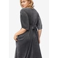 thumbnail image 2 of Ellos Plus Size Stretch Knit Fit And Flare Elbow-Length Sleeve Tie-Back Maxi Dress, 2 of 4