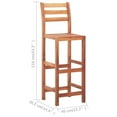 thumbnail image 2 of vidaXL 1 Piece Counter Height Bar Stool Solid Wood for Kitchen Pub, 2 of 8
