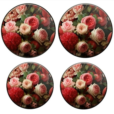 

Bahomeck Electric Stove Burner Covers Set Of 4 Bouquet Of Flowers Surrounded By Fruits Like Apples Or Berries Metal Gas Stove Burner Covers Protecting Gas Stoves 8 Inch And 10 Inch