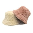 thumbnail image 3 of Dyfzdhu Winter Imitation Mink Hat Women Plush Bucket Hat Japanese Wild Cold Proof Warm Fisherman Thickened Beige, 3 of 3